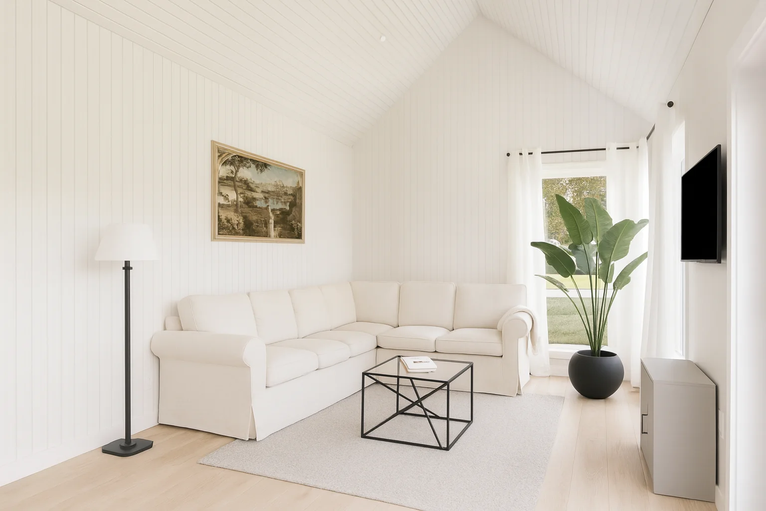Pine Nordic White Living Room